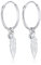 Elli Creolen Silber 925 Feder Ohrringe Damen Kreolen für Frauen mit Anhänger 0.1ct Kristalle Durchmesser 20mm 0305820317