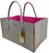 RAIKOU Borsa portalegna Cesta portalegna Camino Legno Borsa in Feltro per Legna da caminetto Oppure per giornali Cesto portariviste (50 x 25 x 25cm,Grigio/Bacca)