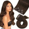 Moresoo Clip in Extensions Echthaar, Salon Qualität Weiches Glattes Echthaarverlängerungen 35cm 5 Stück 80g Echthaar Extensions Clip in Haar #4 Dunkelbraun,Leicht zu Tragen Solide und Langlebig 14zoll