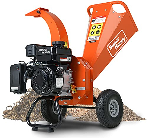 SuperHandy Mini Wood Chipper Shredder Mulcher Heavy Duty 7HP Compact Design 3 Inch Max Cutting Capacity