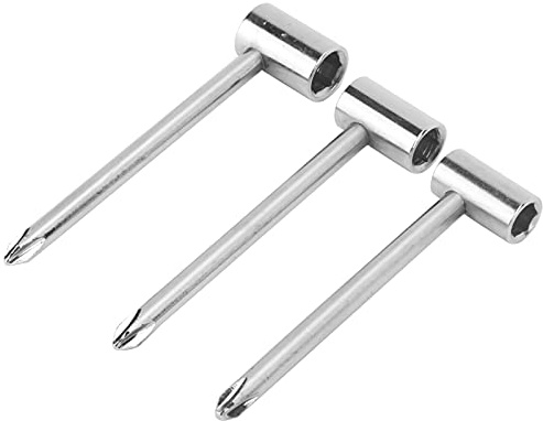 Strumento di regolazione del manico della chitarra, chiave universale per truss rod in ferro da 3 pezzi, liscia per la manutenzione(Tre set di argento 6.35MM+7MM+8MM)