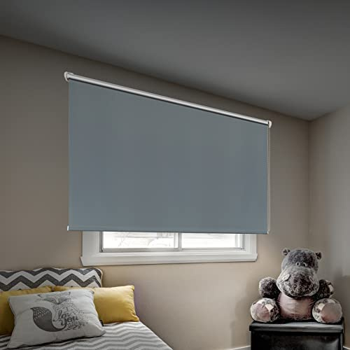 STORESDECO - Verdunkelungsrollo Klemmfix ohne Bohren, Klemmrollo Blackout Thermo, Rollo Blickdicht einfache Montage, Ideal für Flügelfenster | Easy Fix Thermo, Silber, 120 cm x 180 cm