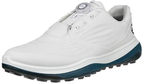 ECCO Lt1 Boa Hybrid - Scarpe da Golf Impermeabili da Uomo, Bianco Petrolio, 43 EU