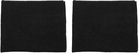Rebower 10 x 9cm Puños Elásticos con Ribetes Acanalados de Tela de Algodón Tejido de Punto Banda Elástica de Puño de Manga, [para Coser, Manualidades Diy] - Negro/ 2 Piezas