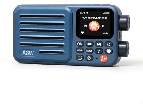 Choyong A8W Récepteur radio Internet intelligent portable WIFI/4G haut-parleur avec FM, carte micro-SD, toutes les radios du monde, pour la maison avec WiFi, radio numérique, radio choyoung
