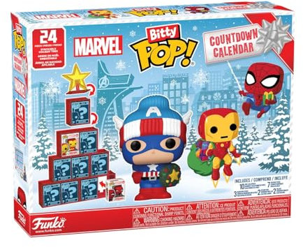 Funko Bitty Pop! Countdown Calendar: Marvel Comics- Adventskalender - 24 Tage der Überraschung - Vinyl-Minifigur Zum Sammelns - Mystery Box - Geschenkidee - Feiertage zu Weihnachten