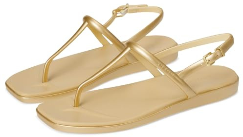 Crocs Women's Miami Thong Sandal Metallic Gold 6 Medium