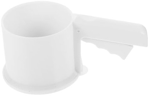 PAMINGONO Cedazo De Harina Reutilizable para Hornear 20 Cm Plástico Blanco Colador Malla Fina Herramienta Manual para Repostería Pastelería Hogar