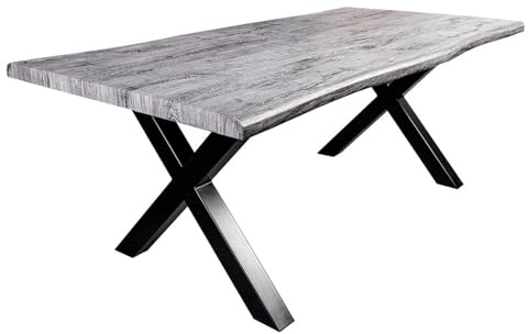 Esstisch WILD 180cm - schwarz grau - Metall - höhenverstellbare Füße robust