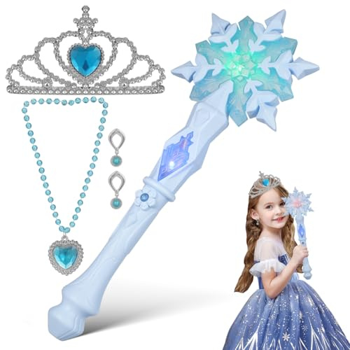 Hemobllo 1 bastone da fata per ragazze, bacchette luminose, giocattolo multiuso, blu, 32,8 x 11,9 3,1 cm, perfetto come decorazione per feste
