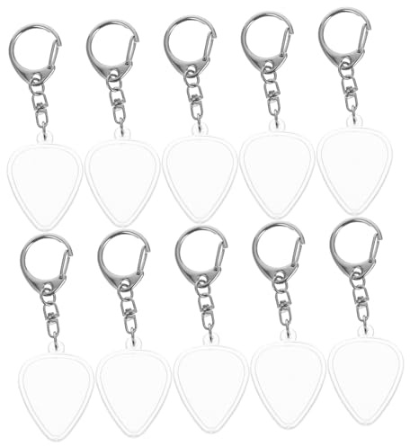 minkissy 10piezas Estuche Transparente para Guardar Púas de Guitarra Llavero Portátil Soporte para Púas para Uso Diario y Viajeros