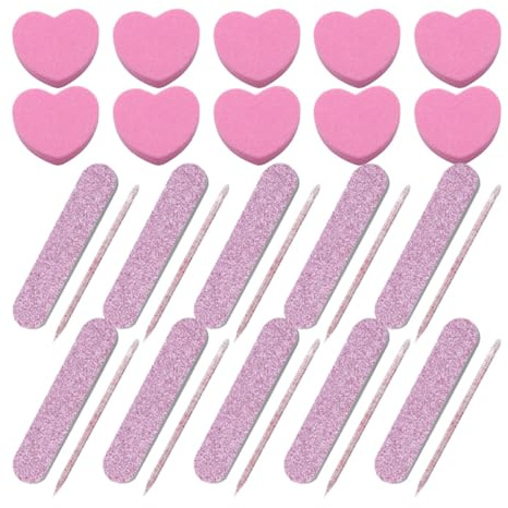 Veemoon Set Strumenti per Unghie 60 Pezzi Bastoncini Lime e Blocchi per Lucidatura Nail Art Kit Manicure Portatile per Uso Professionale e Privato
