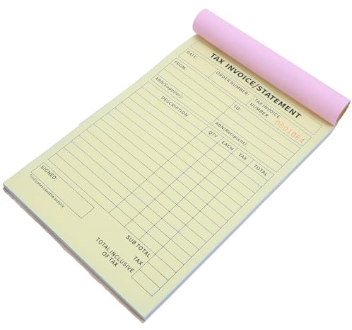 DOITOOL Carnet De ReçUs Et Factures Commerciales Anglais 3 Volets Autocopiants 60 Pages Papier RéSistant Pour Petites Entreprises Gestion Des Commandes Export Et Registre Financier