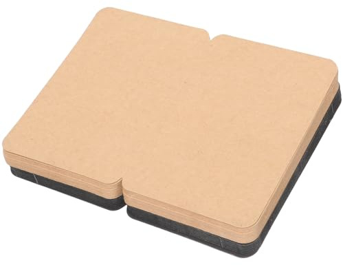 SUPVOX Cartes de Vœux Kraft Pliables 2 Pages 50 Pcs Coins Arrondis, Cartes Vierges DIY pour Messages, Mémos et Lettres, Papier Cartonné Épais pour Fêtes et Bureau