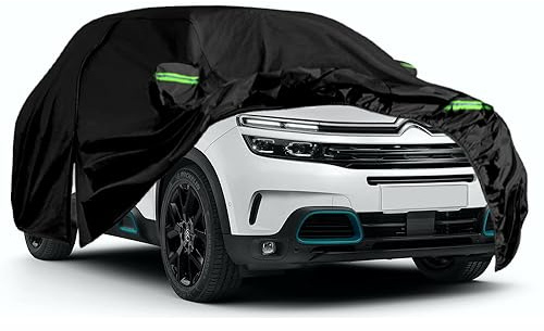 Bâche Voiture Étanche Compatible avec Citroen C5 Aircross 2018-2024, Housse de Protection Voiture Extérieur Respirante Contre Pluie Soleil Poussière