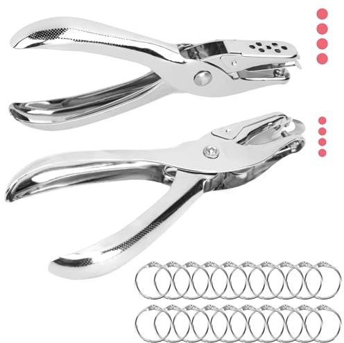 NIUQIGE Pinza perforatrice per carta, set da 2 con diametro di foratura 3mm e 6mm. Ideale per timbri, biglietti d’ingresso, scrapbooking e biglietti di auguri - Perforatori metallici di alta qualità