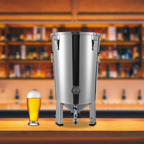 Apriltop 32L Fermentation Tank with Chiller for Home Brewing,33.3 * 59.7cm Edelstahl Bierbrauanlage