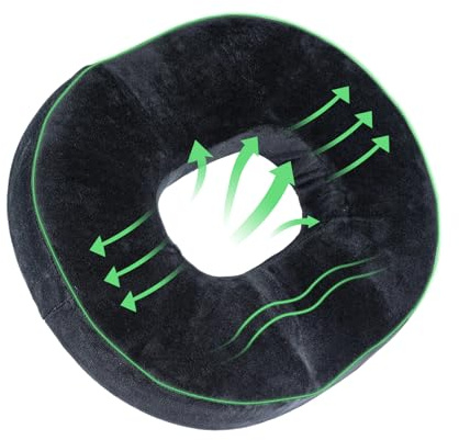 JF HOME BLISS Donut Cushion for Tailbone Pain Relief – Orthopedic Memory Foam Coccyx Cushion for Sciatica, Hemorrhoids & Back Pain– Pressure Relief Seat for Office, Car, Wheelchair & Long Travel Use