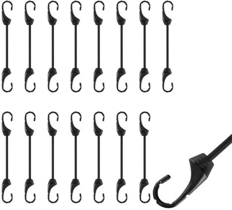 Lyivisk Lot de 15 tendeurs en caoutchouc avec crochets - 10 cm - Pour tente, bâche, camping, bannière, applications extérieures - Étanche - Polyvalent