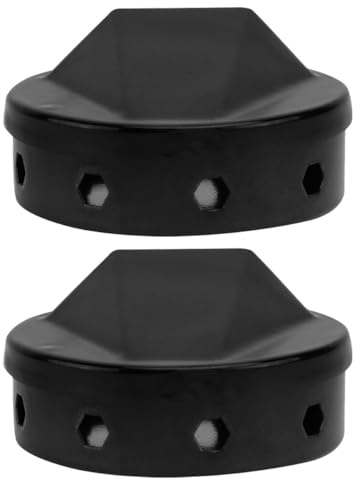 NUOBESTY Caja Ahumadora de Esmalte Negra 8 Cm 2 Unidades Astillas de Madera para Barbacoa, Bandeja para Ahumar Parrilla Carbón y Carne, Accesorio Práctico para Cocinar al Aire Libre