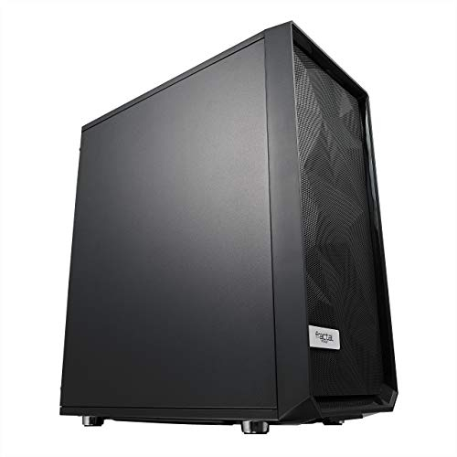 Fractal Design Meshify C - Compact Mid Tower Computer Case - Open ATX Layout- High Performance Airflow/Cooling - 2x Fans included - PSU Shroud - Modular interior - Water-cooling ready - USB3.0 - Black