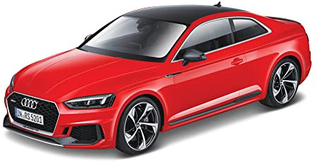 Bburago Audi RS5 Coupe (2019): Modellbil i skala 1:24, dörrar och motorhuv för öppning, 19 cm, röd (18-21090R), flerfärgad