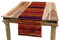 ABAKUHAUS Ethno Boho Tischläufer, Abstrakte Ethno Doodle, Esszimmer Küche Rechteckiger Dekorativer Tischläufer, 40 x 180 cm, Orangerote Pflaume