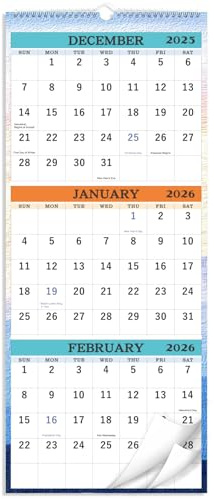 2026-2027 Wall Calendar - April 2026 - July 2027, 3-Month Display Vertical Calendar 2026-2027, Calendar Planner, 11 x 26, Large, Lay- Flat, Perfect for Your Busy Schedule