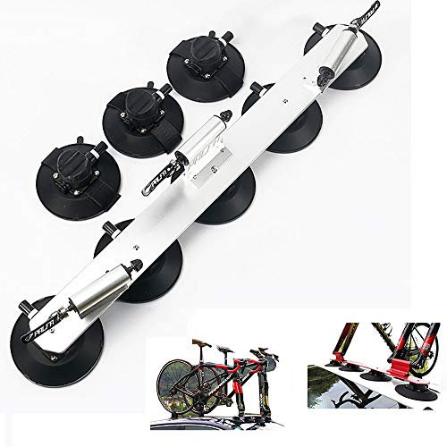 Yajun Porte Velos Voiture Ventouse Support à Vélo Toit-Top Alliage D’Aluminium Transportant Porte Bagages Mount Pièces De Vélo,White-3