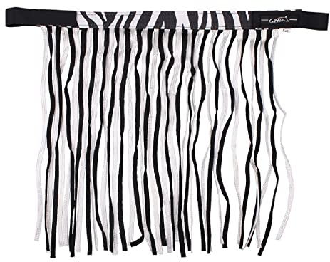 QHP Fliegenfransen mit Klettverschluss Fliegenschutz (Warmblut Extra, Zebra)