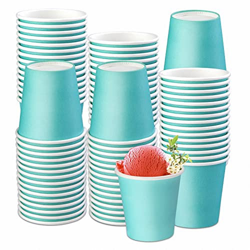 100 Stück 3 oz Pappbecher, Einwegbecher Papierbecher Teebecher Kaffeebecher Campingbecher für Getränke Mitnehmen, Badezimmer-Mundwasserbecher Papier Partybecher für Heiße und Kalte Getränke (Blau)