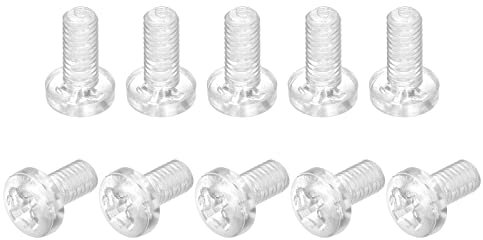 sourcing map 20Stk. Schrauben Kreuzschlitzschrauben Flachkopfbolzen PC Durchsichtige M6x12mm
