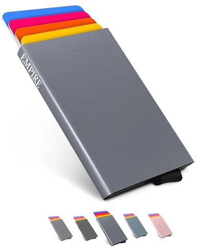 Empire Card Holder | Slim Wallet for Men & Women, RFID/NFC Blocking Minimalist Credit Card Holder, Small Front Pocket Wallet, Durable and Stylish |Perfect Everyday Carry Accessory (Matte Grey)