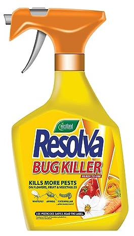 Resolva Bug Killer Spray -1 Litre Ready To Use Pest Control for Outdoor and Indoor Plants | Aphids, Caterpillars, Thrips and More Insecticide spray With Perfectonish Thanks you Sticker Packaging (1)