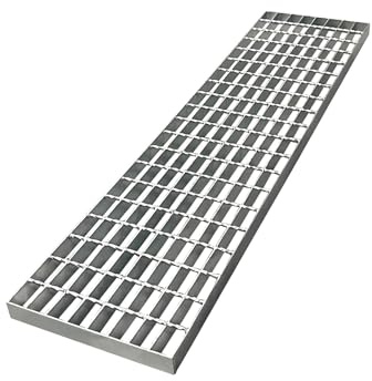 Natotela 1000x250x30mm Caillebotis extérieur en Acier galvanisé,B125 Marche de caillebotis en Acier galvanisé,Rectangulaire,sans Cadre,pour Le Trottoir,l'escalier,Le Balcon,Le Jardin,Le Garage