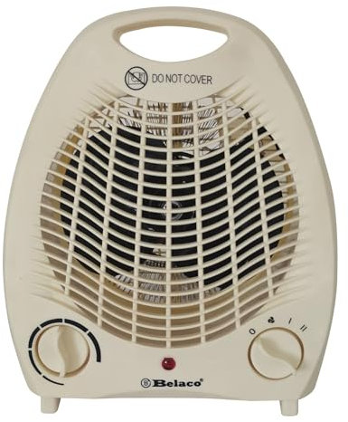 Belaco Fan Heater 2 Heat Settings 1000/2000W Electric Heaters Overheat Protection BFH21C