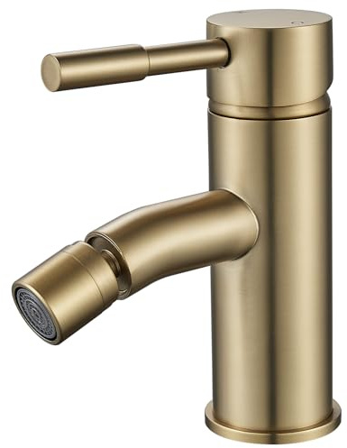 Rubinetto Bidet Oro, F-DEEN Rubinetto Bagno Lavabo, Miscelatore Monocomando per Bidet