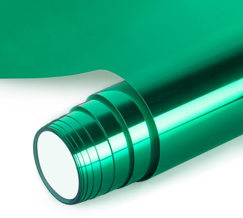 NANAPLUMS Film pour traceur textile - Film flexible en polyuréthane pour traceur textile, utilisé dans les textiles - Film de transfert thermocollant pour t-shirt DIY, tissus (vert métallique)