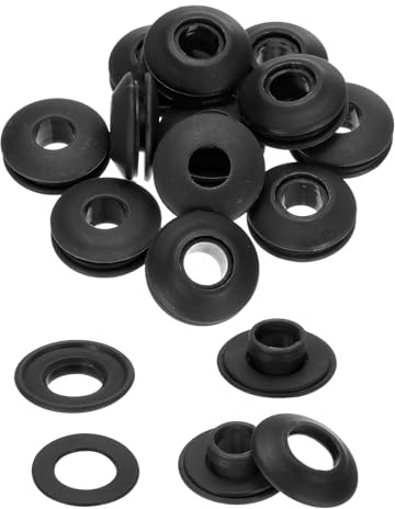 QUARKZMAN 25 Stück Kunststoff Ösen Set für Planen, Kunststoffösen Rostfrei für LKW Abdeckplane Textil Vorhänge Zelte Poolplane Sonnensegel Banner Markisen Befestigungsclip, Schwarz
