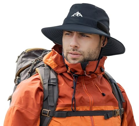 Comhats Waterproof Bucket Hat for Men Women, Outdoor Hat for Walking Golf Safari Fishing Hiking - Rain Hats - UPF 50+ Sun Hat Adjustable, Packable, Windproof Navy XXL