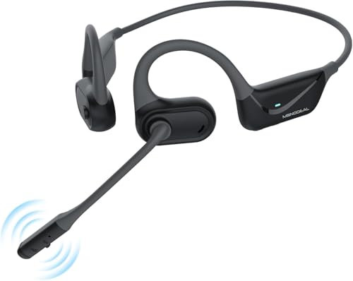MONODEAL Bluetooth Headset mit Mikrofon, Open-Ear Kopfhörer Bluetooth 5.4 mit Geräuschunterdrückung und Stummschalttaste, Multipoint-Verbindung Wireless Headsets für Büro Meeting Autofahren