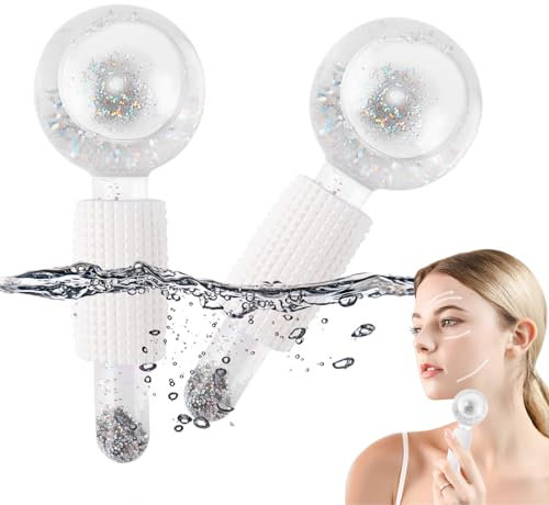 2 Sfere di Ghiaccio per il Viso,Rullo di Ghiaccio per il Viso,Palline di ghiaccio per massaggio Strumento per la cura della pelle,Globi di Ghiaccio per il Viso Riduce il gonfiore ed elimina occhiaie