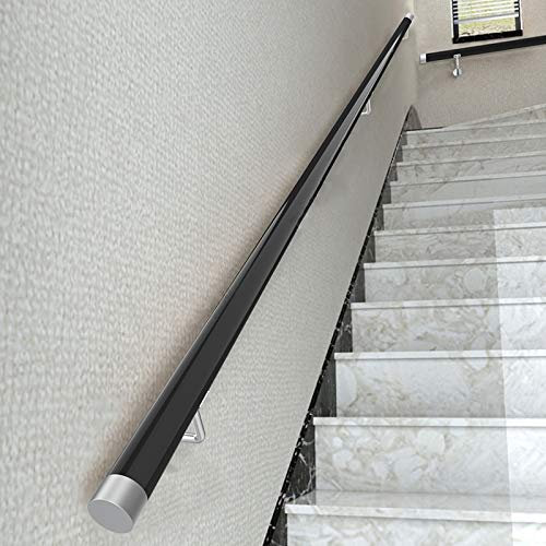Tejido antideslizante negro para escaleras con accesorios, barandillas de loft interior, soporte de pasillo, 50 ~ 400 cm de longitud (300 cm)