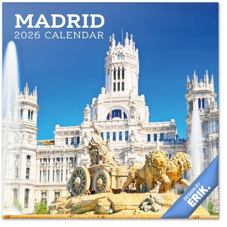 Grupo Erik Calendario 2026 pared Madrid - Almanaque pared 2026 : Planificador mensual Con espacio para Anotar, Ilustraciones y Fácil de colgar (30x30cm)