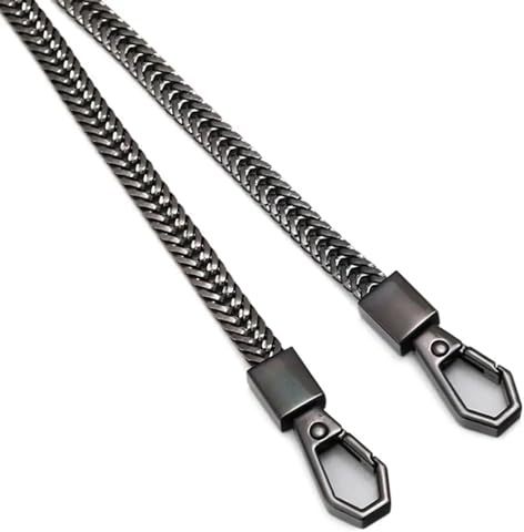 IOEUIWP Väskkedjor i metall för kvinnor, axelremmar 7 mm, handhandtag, kedja, ersättningsbälte, tillbehör för axelväska, väska, plånbok (svart, 40 cm)