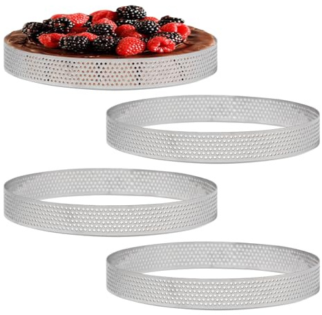 Pilikoll 4 Piezas Ø15cm Moldes Perforados Tartaletas para Tartas Pasteles