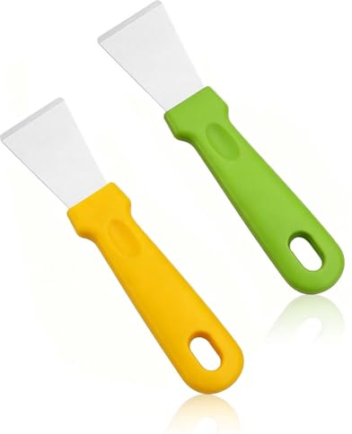 MOPZIJA 2 Pcs Raspadores para Limpieza, Rasqueta Vitroceramica, Rascador Vitroceramica, Limpieza Potente, Diseño Ergonómico, Adecuado para Descontaminar Campanas y Cocinas