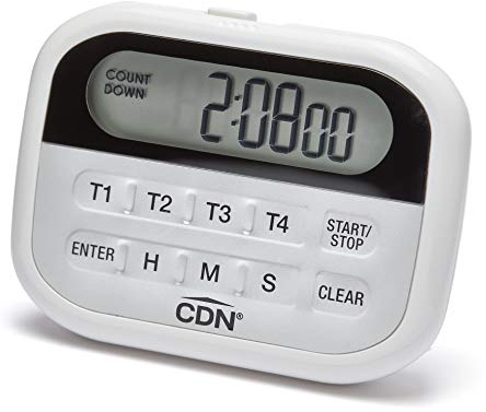 CDN 4-Event Timer & Clock Digital Timer, White