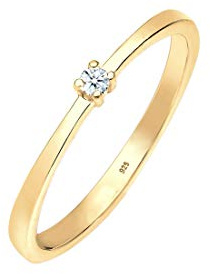 Elli DIAMONDS Bague Femmes Fiançailles Solitaire Diamant (0.03 ct.) en Argent Sterling 925