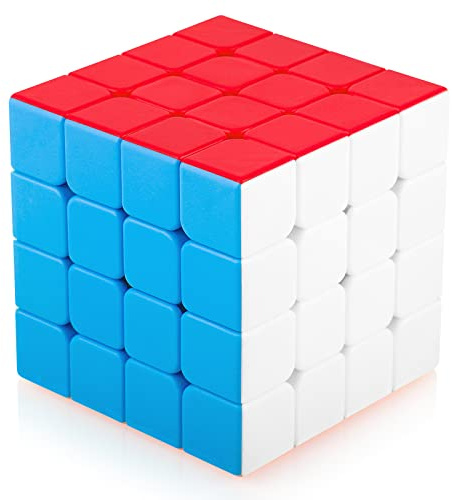 Maomaoyu Magic Cube 4x4 4x4x4 Stickerless Magic Puzzle Cube de Vitesse Magique Cadeau de Vacances pour Enfants Adultes (sans Autocollant)